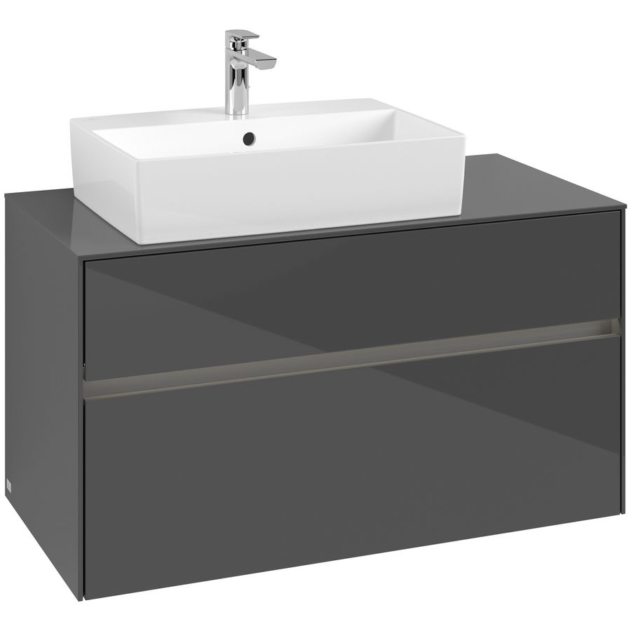 Wastafelonderkast Collaro 1000x548x500mm Glossy Grey C126B0FP