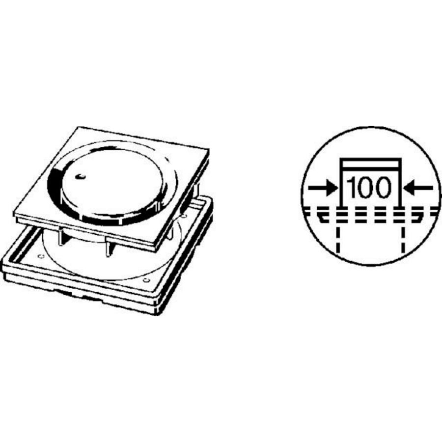 Rooster 100x100 kunststof/verchroomd