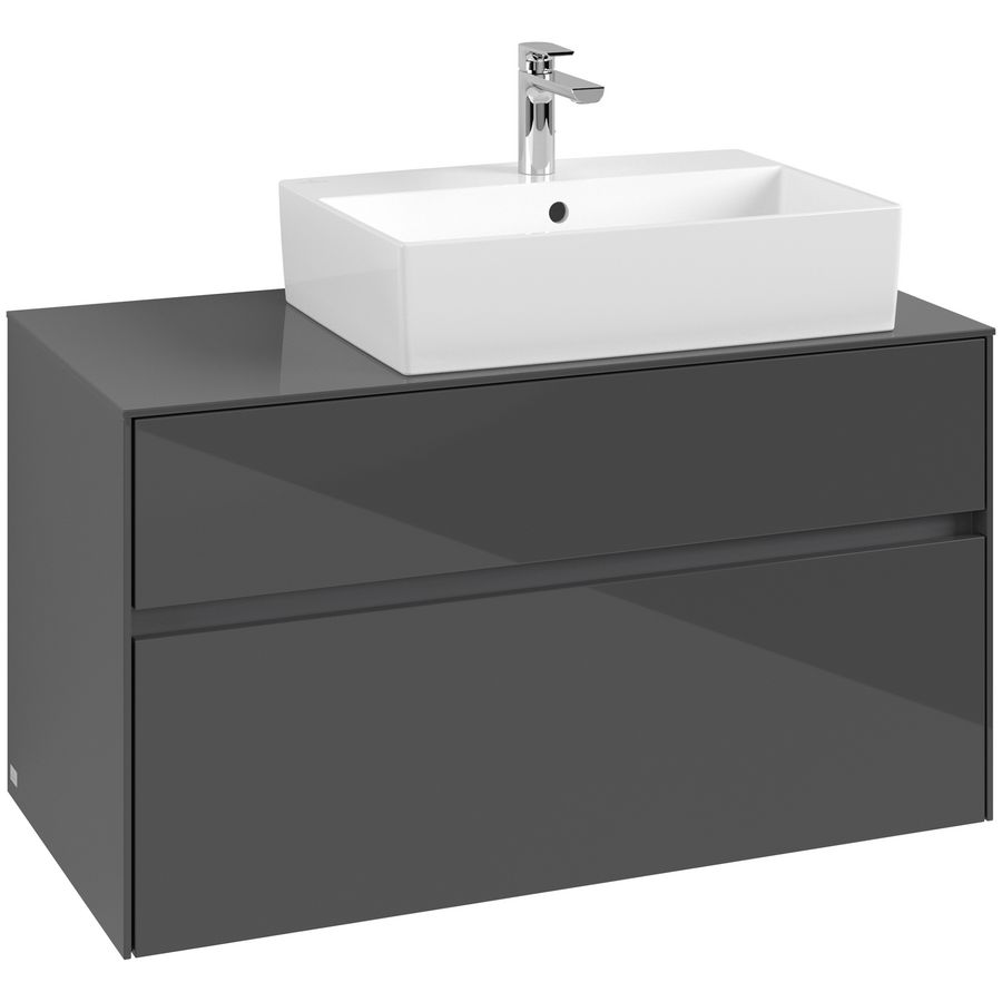 Wastafelonderkast Collaro 1000x548x500mm Glossy Grey C12700FP