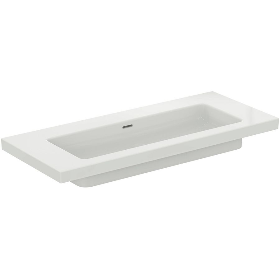 Vanity Wastafel 1210x510x150mm z. kraangat m. overl gl wit extra