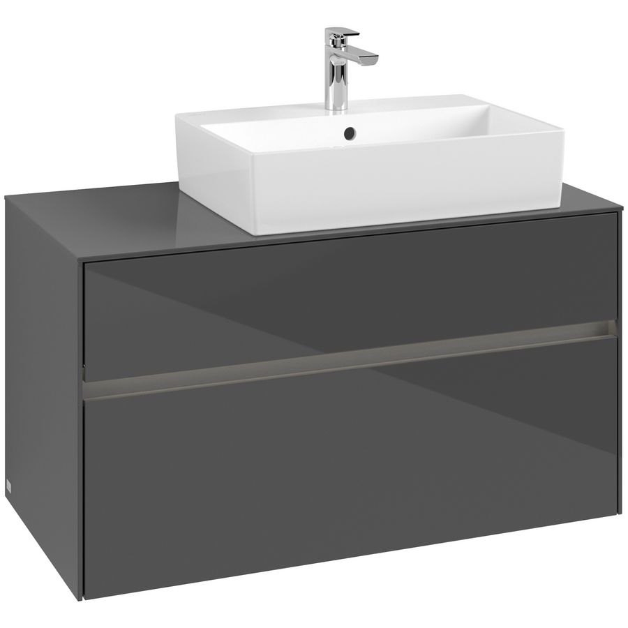Wastafelonderkast Collaro 1000x548x500mm Glossy Grey C127B0FP