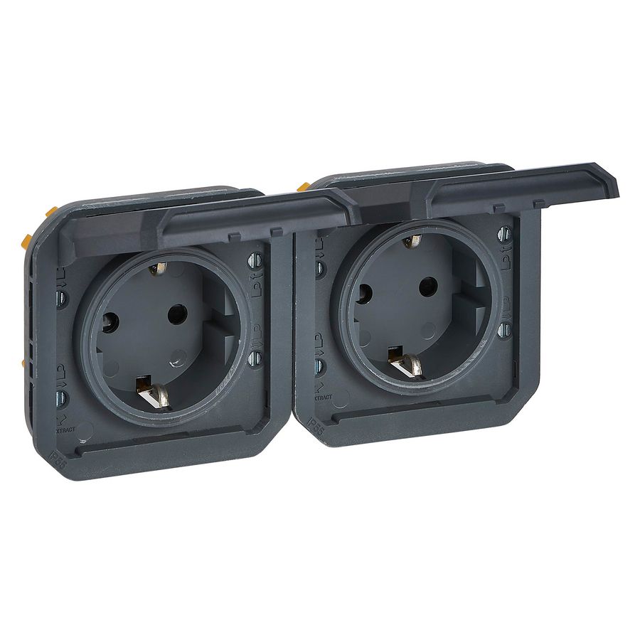 Wandcontactdoos 2V RA horizontaal mechanisme antra Plexo