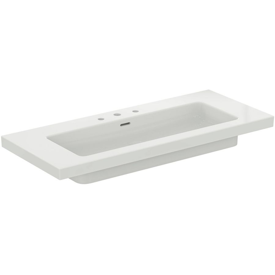 Vanity Wastafel 1210x510x150mm 3 kraangaten overl gl wit extra