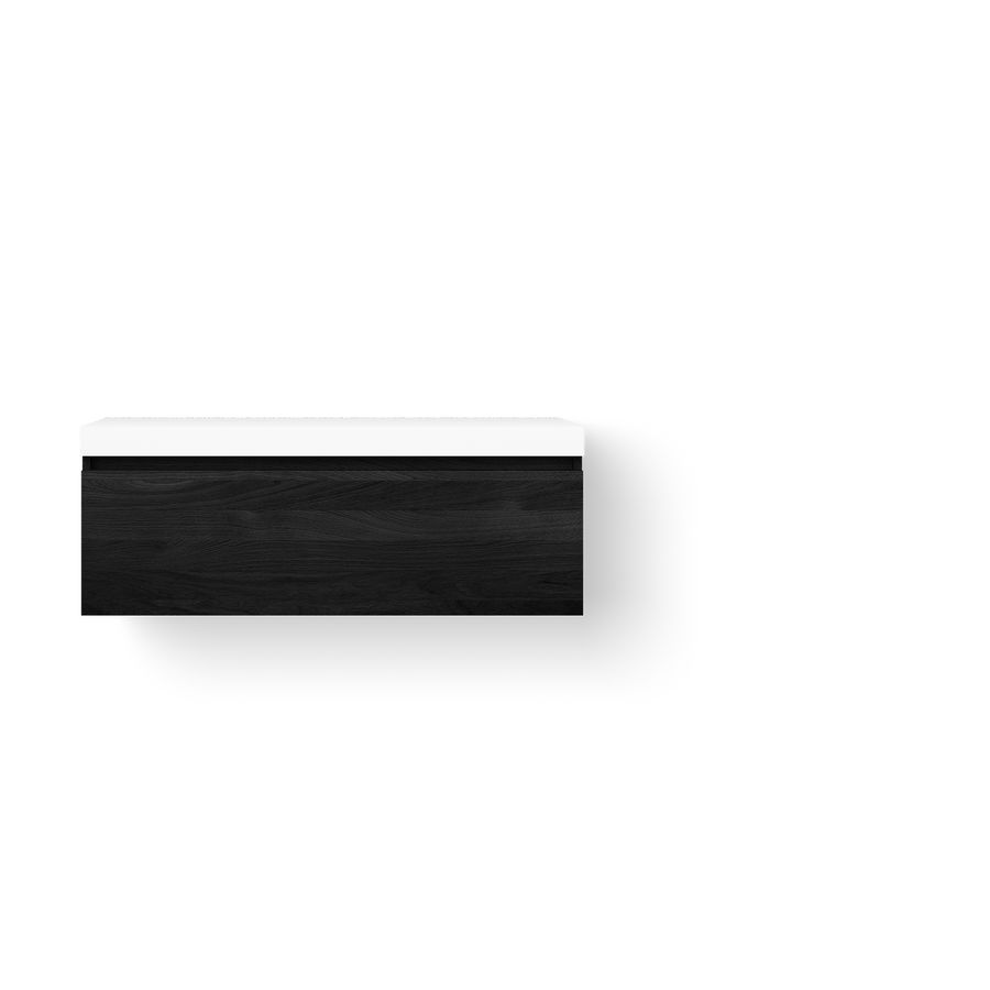 Wastafelonderkast Solid Base Drawer BoX 120cm Wooden Base Drawer 1x la black