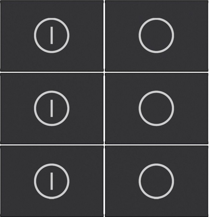 Afdekking KNX taster 6-v aan/uit A.x/C.x nachtzwart mat