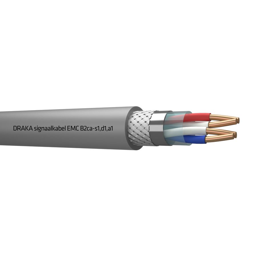 Haspel a 500m. signaal kabel EMC B2ca gy# 3x2x0,8mm 2503