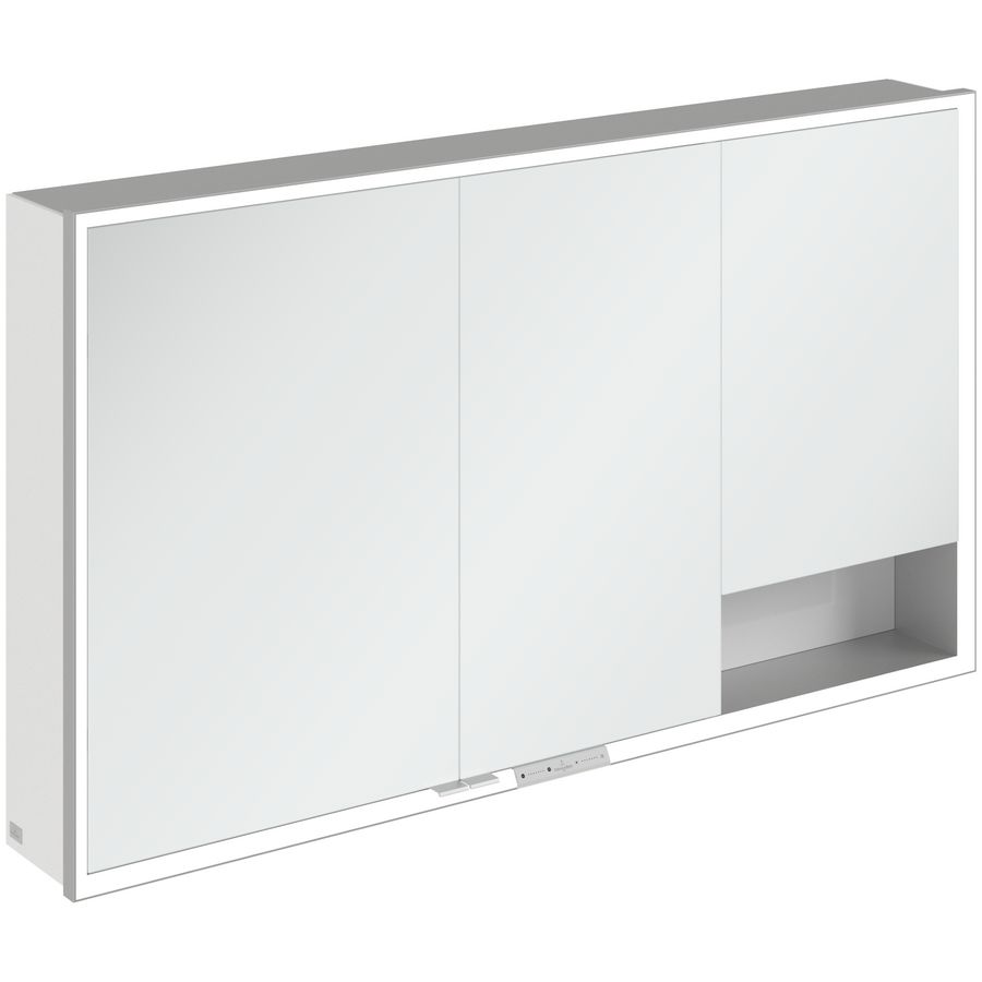 Opbouw Spiegelkast My View+ 1300x750x168mm Brilliant White