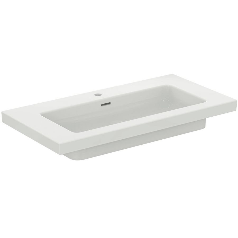 Vanity Wastafel 1010x510x150mm 1 kraangat overl gl wit extra