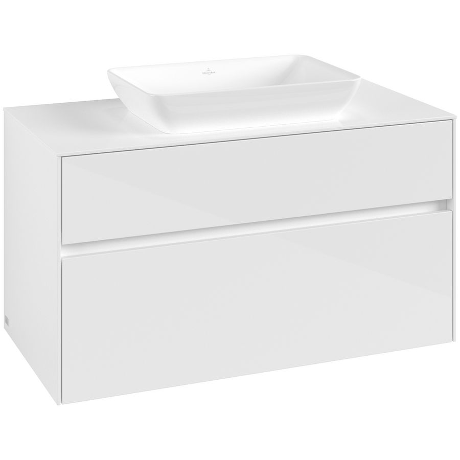 Wastafelonderkast Collaro 1000x548x500mm Glossy White C10900DH