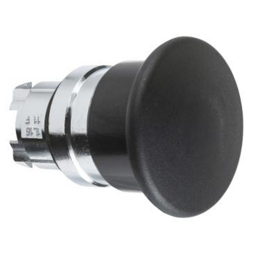 Kop noodstopdrukknop 40mm Terugvering 22mm Zwart chroom