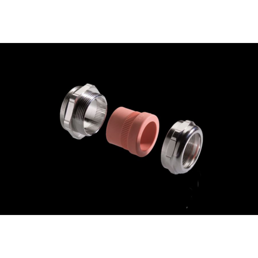 Kabelwartel messing vernikkeld M12 4-6,5mm siliconen inzet