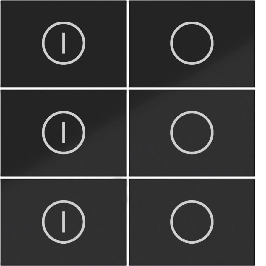 Afdekking KNX taster 6-v aan/uit A.x/C.x nachtzwart glanzend
