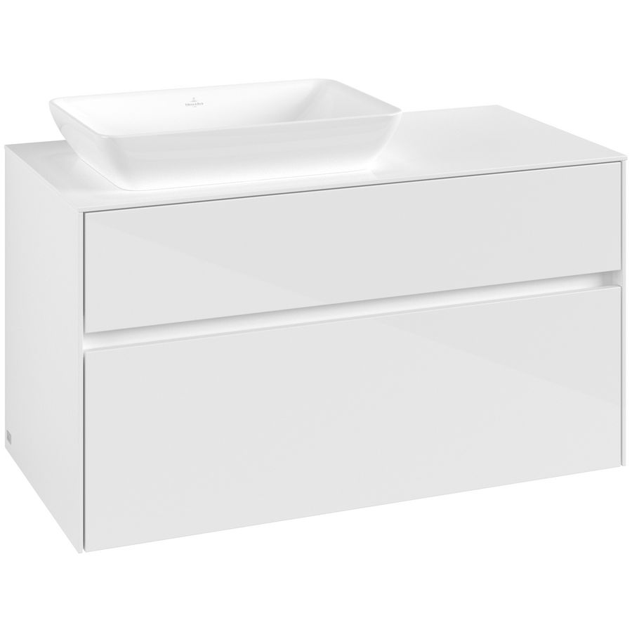 Wastafelonderkast Collaro 1000x548x500mm Glossy White C11000DH