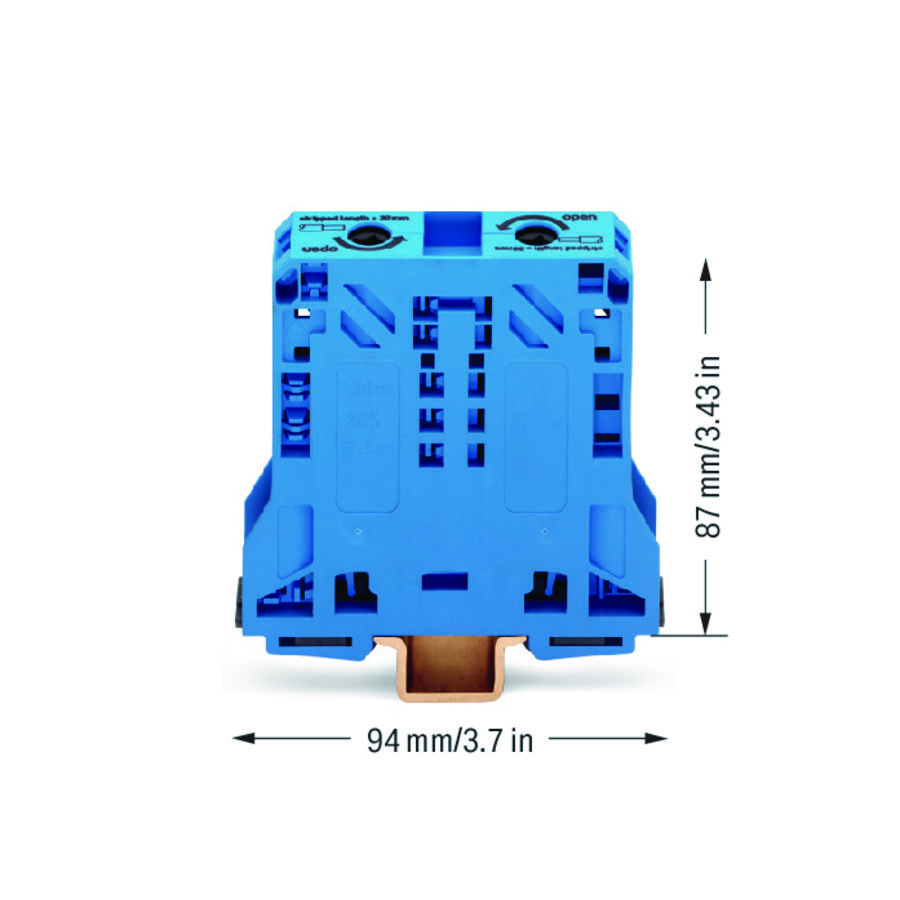 2-draads rijgklem 50mm² markeringsh. zijkant 285-154 VVE=5
