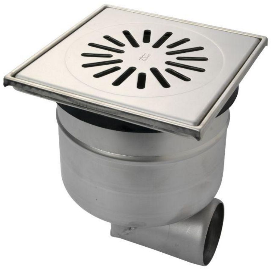 Vloerput RVS316 200x200mm v 75mm RVS316 rand/rooster max 3kN