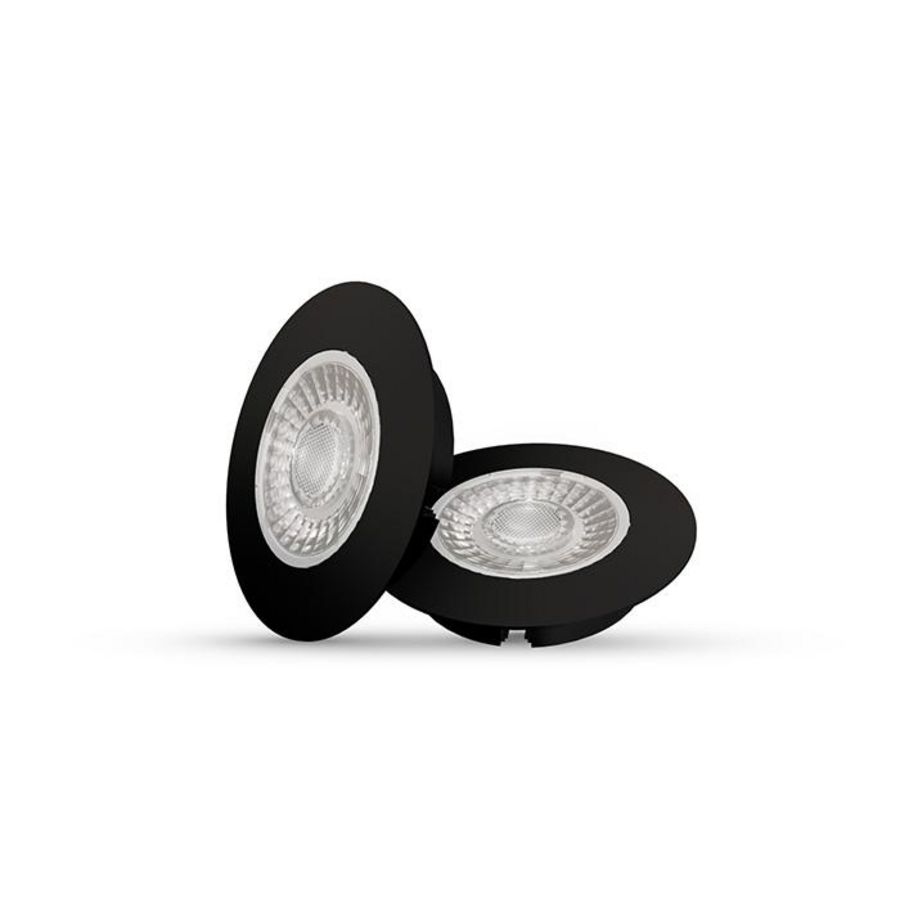 Downlight cabiled set 2x4W Ø65mm 2.700K zwart IP44