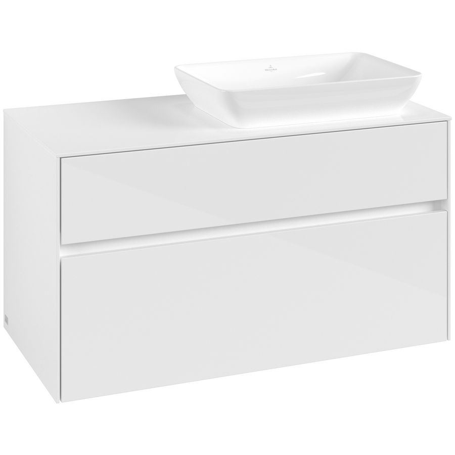 Wastafelonderkast Collaro 1000x548x500mm Glossy White C11100DH