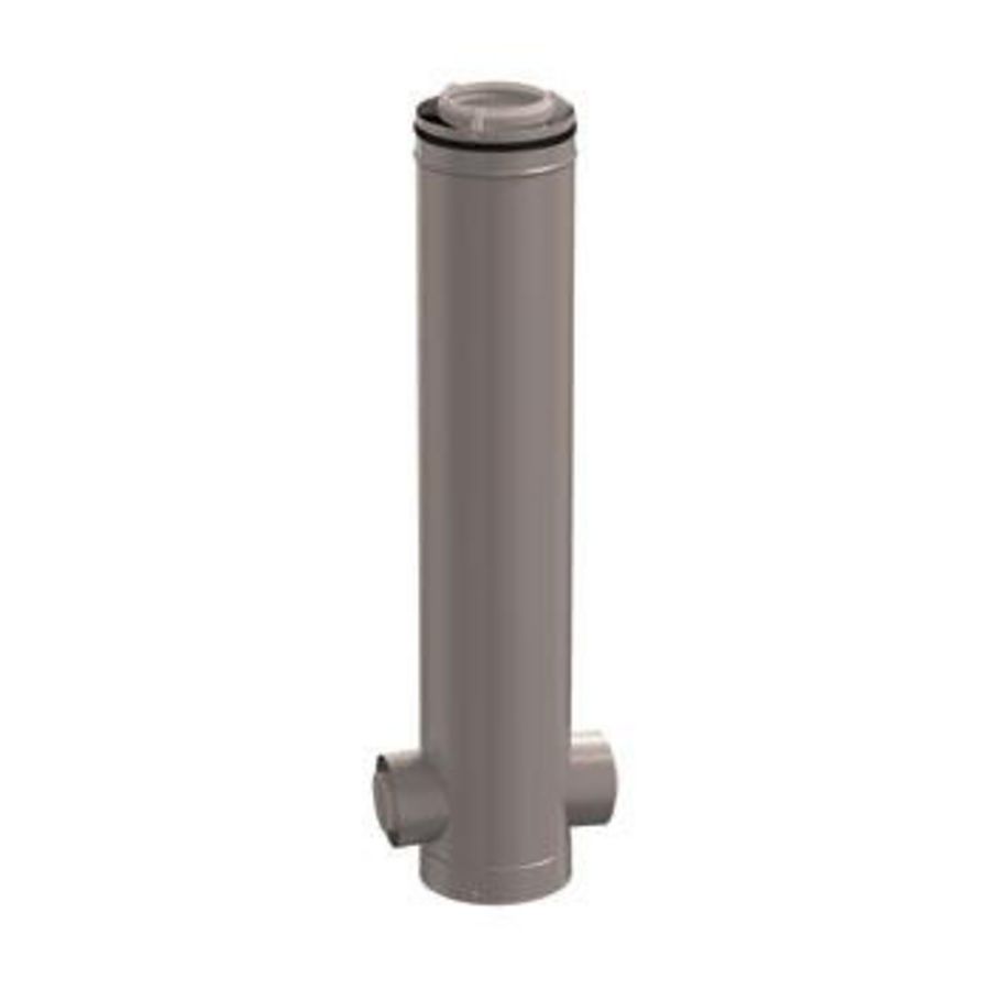 T-stuk CLVetage PP/metaal 125/200 2x80/125 hoek 180gr Rolux