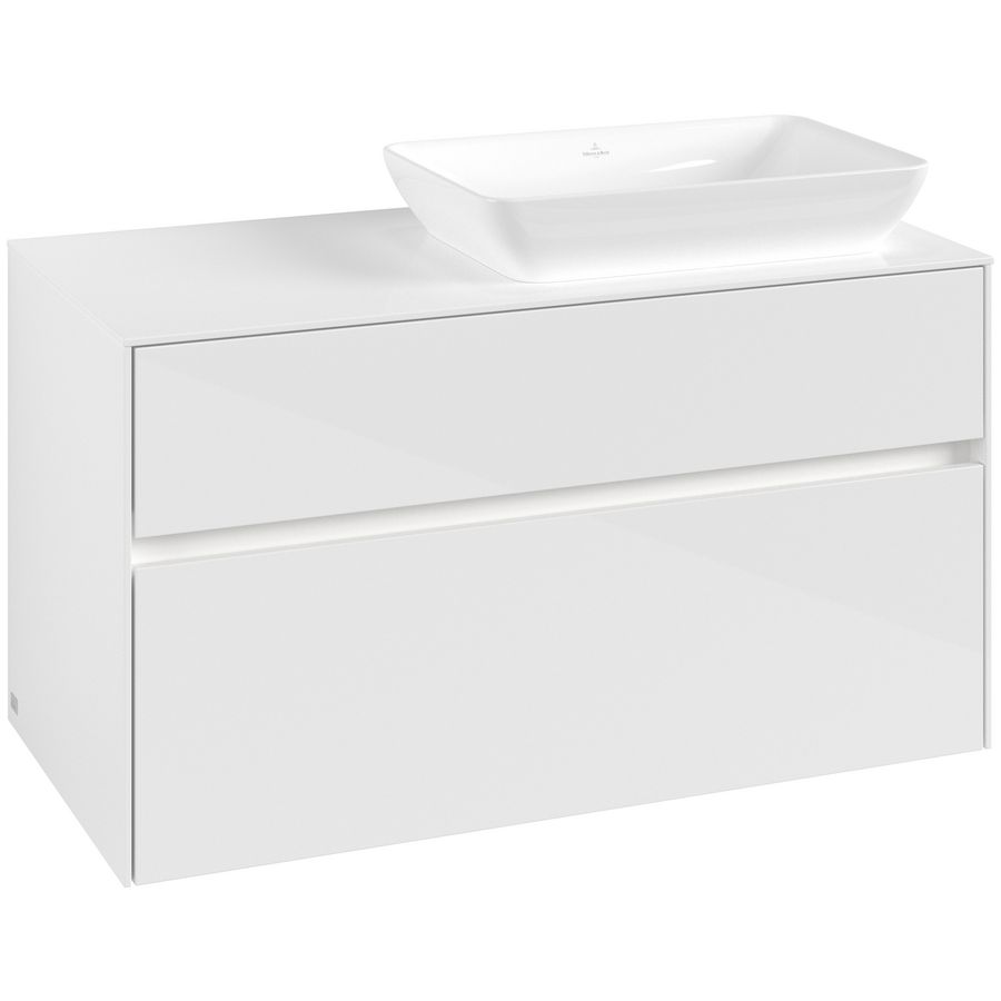 Wastafelonderkast Collaro 1000x548x500mm Glossy White C111B0DH