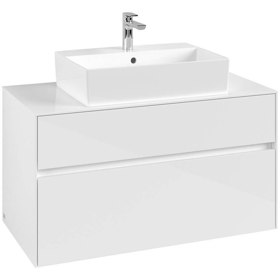 Wastafelonderkast Collaro 1000x548x500mm Glossy White C12500DH