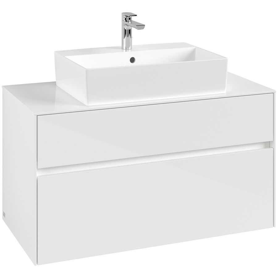 Wastafelonderkast Collaro 1000x548x500mm Glossy White C125B0DH