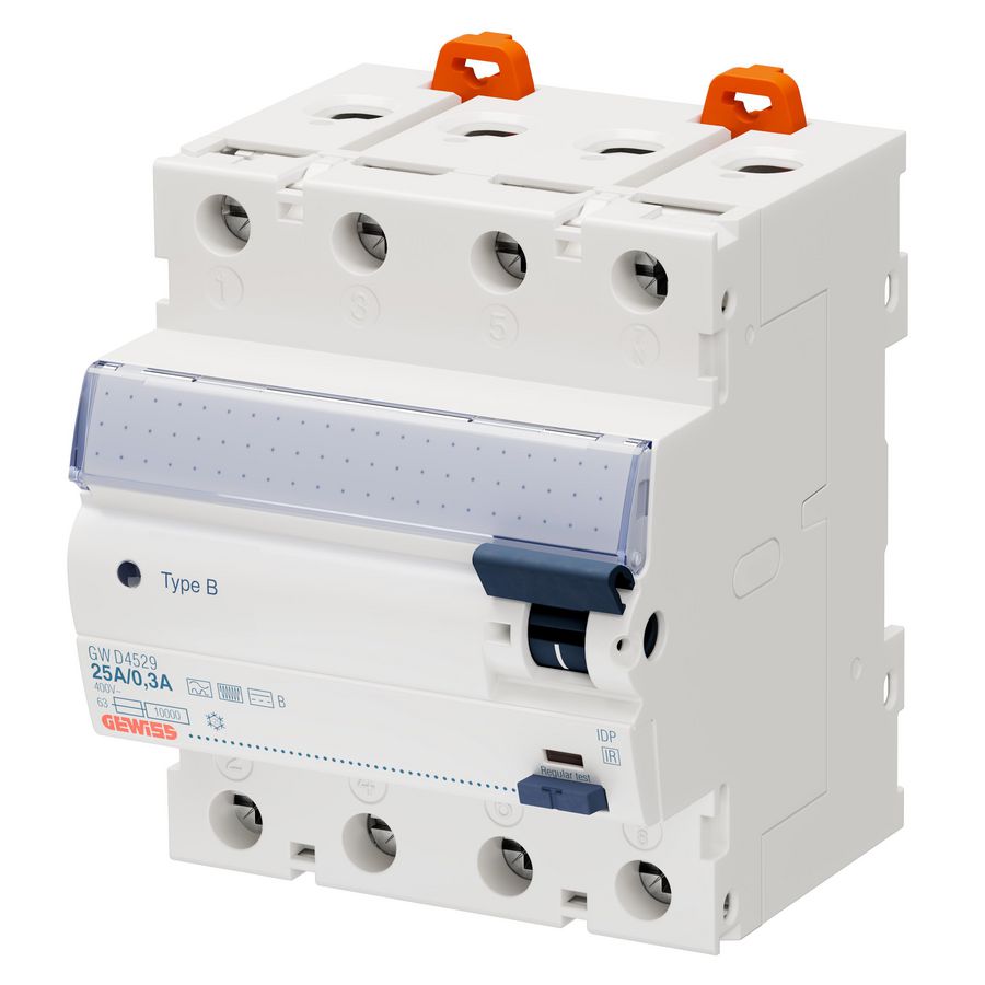 AARDLEKSCHAKELAAR 4P 25A 300Ma PULSBESTENDIG B-TYPE 4MOD.I