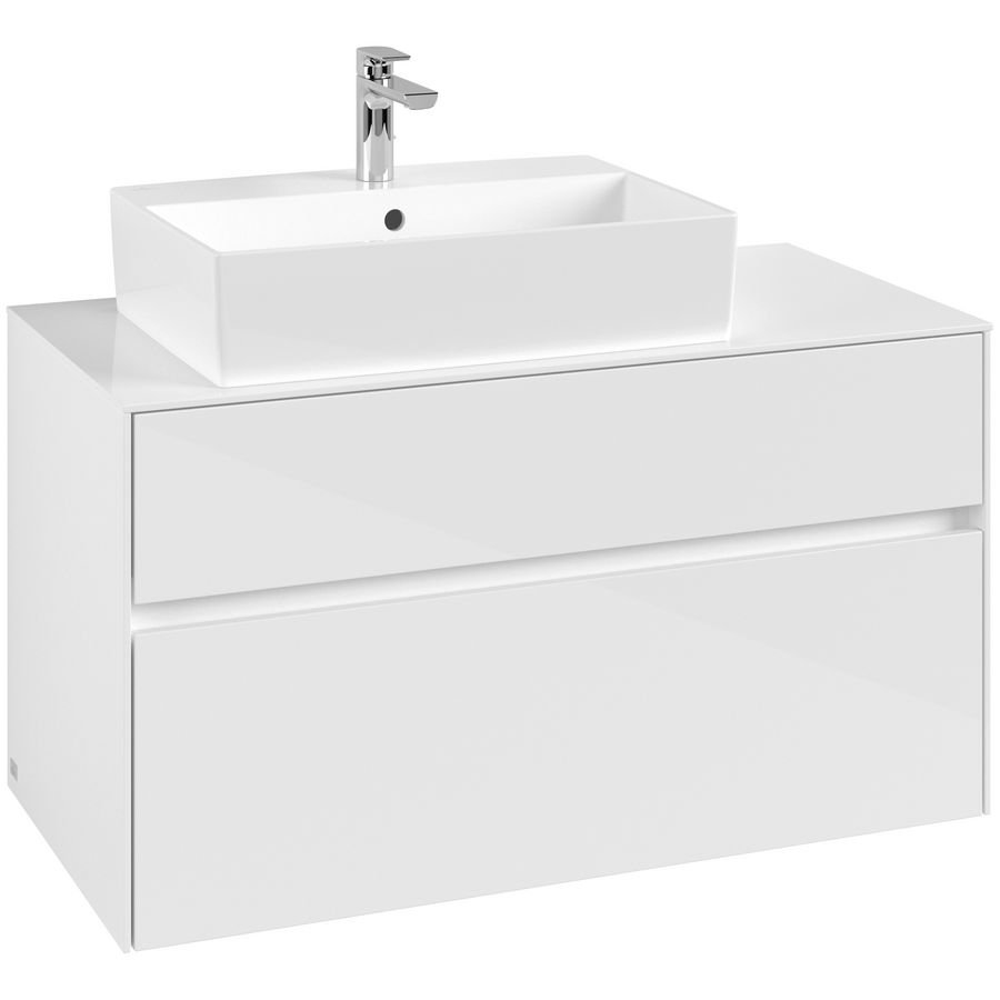 Wastafelonderkast Collaro 1000x548x500mm Glossy White C12600DH