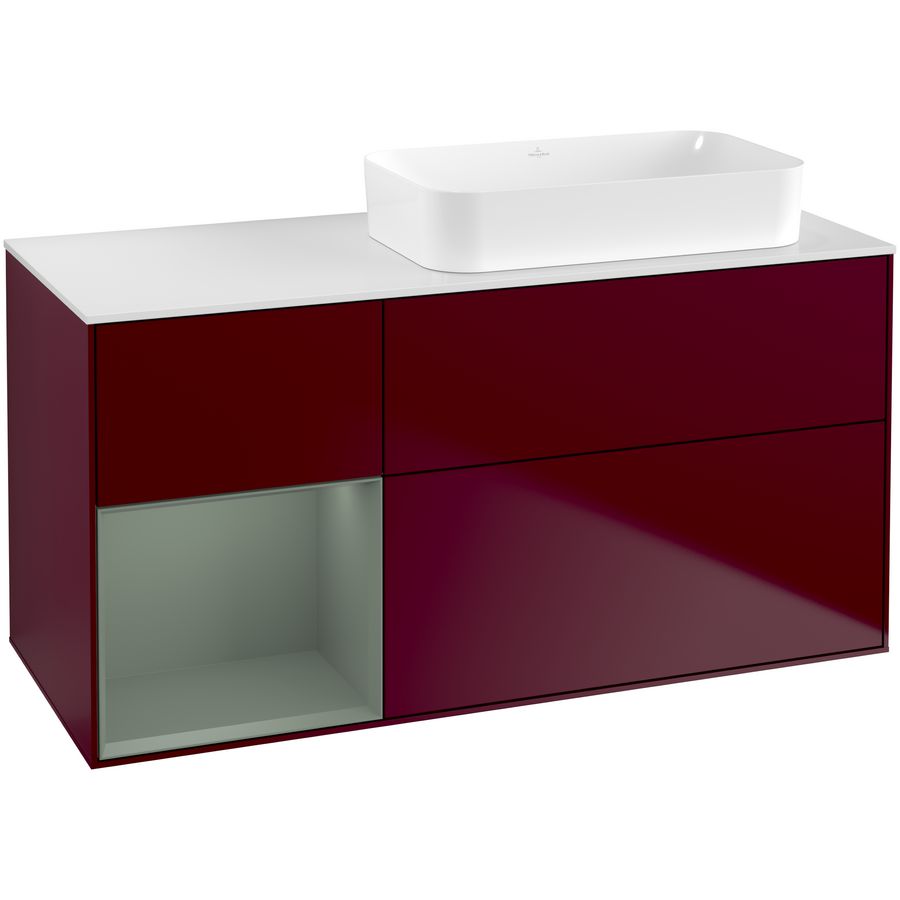 Wastafelonderkast Finion 1200x603x501mm Peony Matt Lacquer F681GMHB
