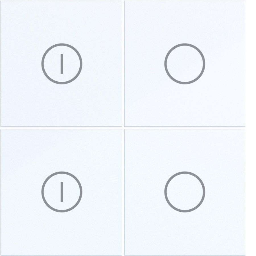 Afdekking KNX taster 4-v aan/uit A.x/C.x lichtwit glanzend