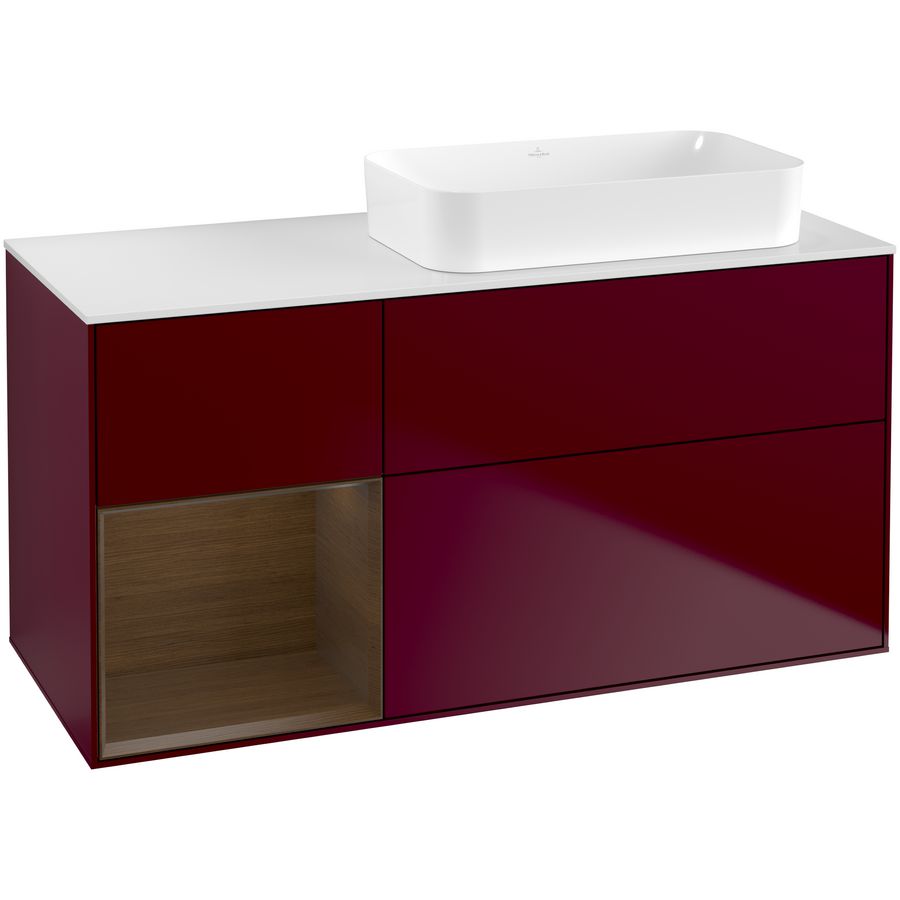 Wastafelonderkast Finion 1200x603x501mm Peony Matt Lacquer F681GNHB