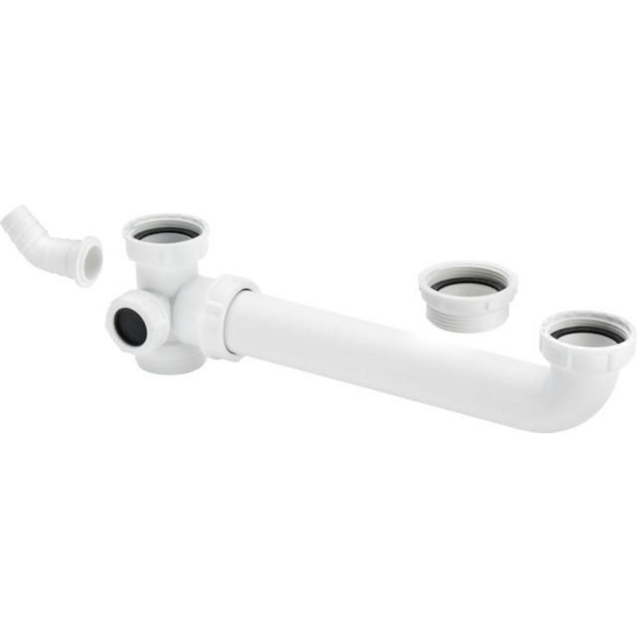 PP duplogarnituur excentrisch 1.1/2"x1.1/2" x 80-310 wit excl. sifon