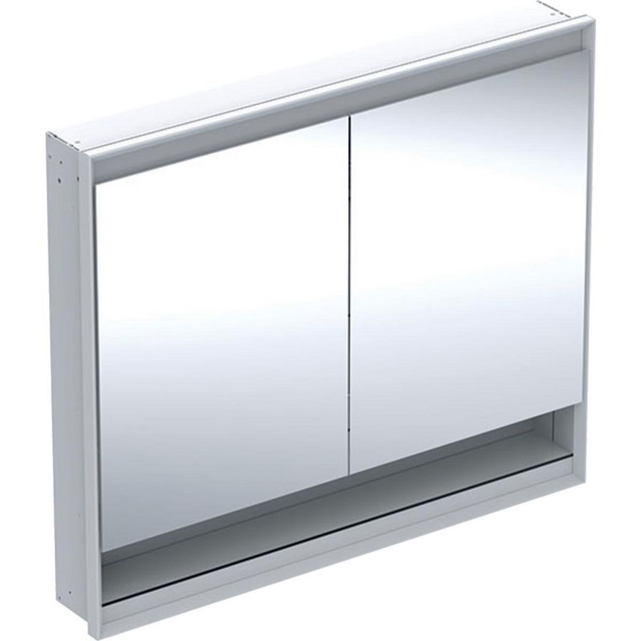 Inbouw spiegelkast met nis 2 deuren 105x90cm ComfortLight wit ONE excl. ruwbouwbox