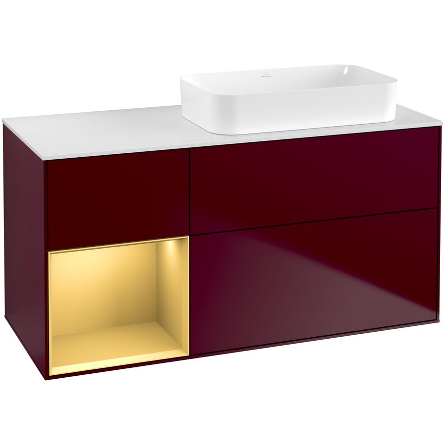 Wastafelonderkast Finion 1200x603x501mm Peony Matt Lacquer F681HFHB