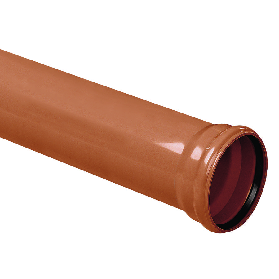 Lengte a 5mtr. PVC Ultra-3 riool afvoerbuis bruin 500mm SN8 TRM=1x mof KOMO