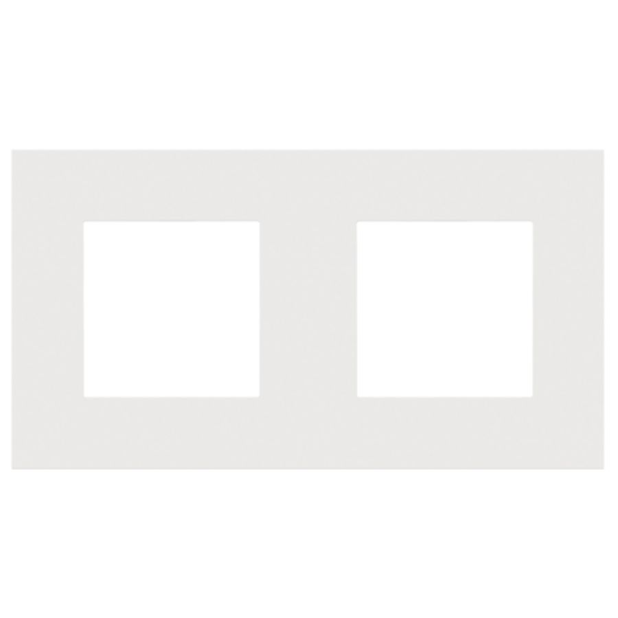 2-voudige afdekplaat hoh 71mm Pure steel white