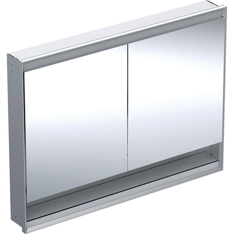 inbouw spiegelkast met nis 2 deuren 120x90cm ComfortLight Aluminium ONE excl. ruwbouwbox
