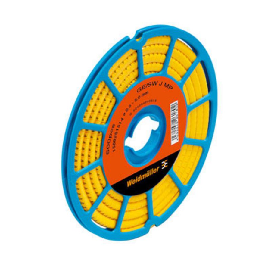 Kabelcoderingsyst. geel O.D.2.5-5mm PVC soft wit VVE=250
