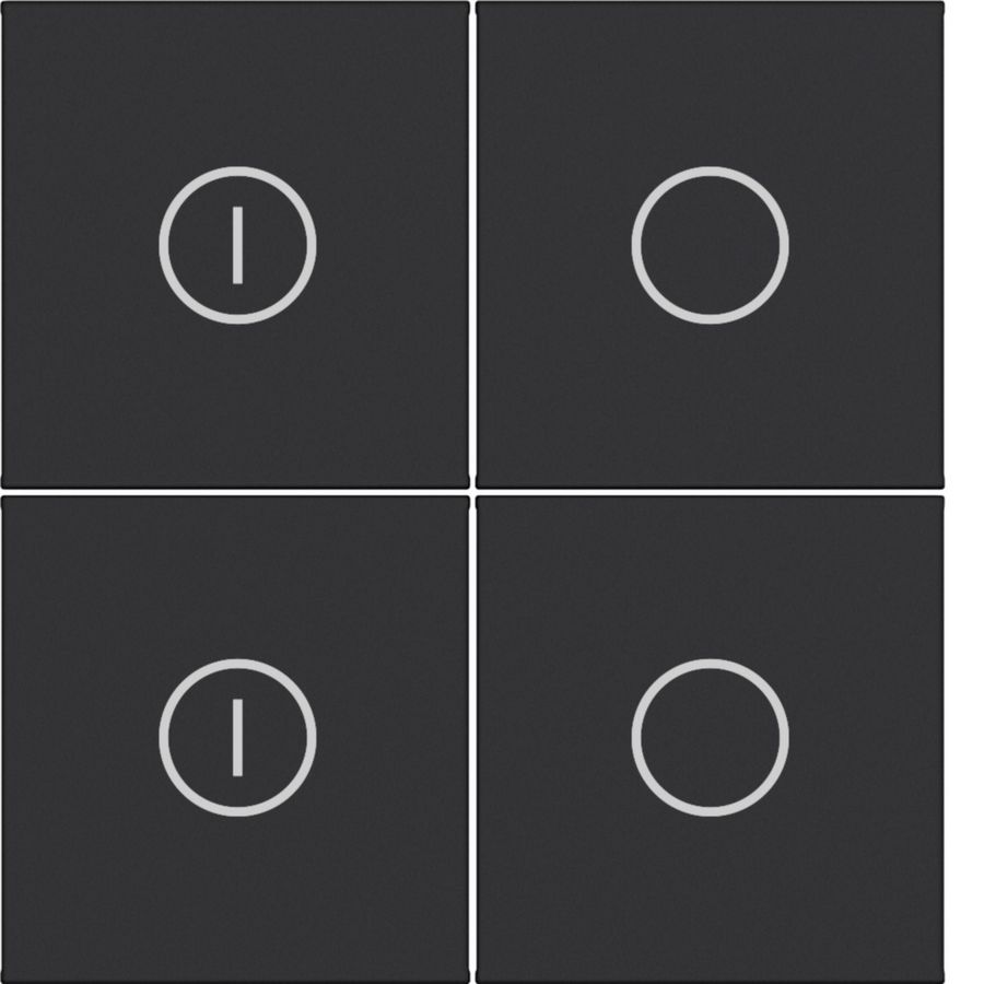 Afdekking KNX taster 4-v aan/uit A.x/C.x nachtzwart mat