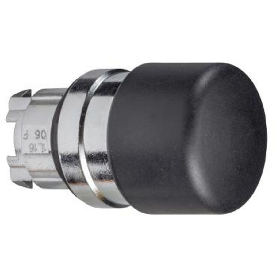 Kop noodstopdrukknop 30mm Terugvering 22mm Zwart chroom