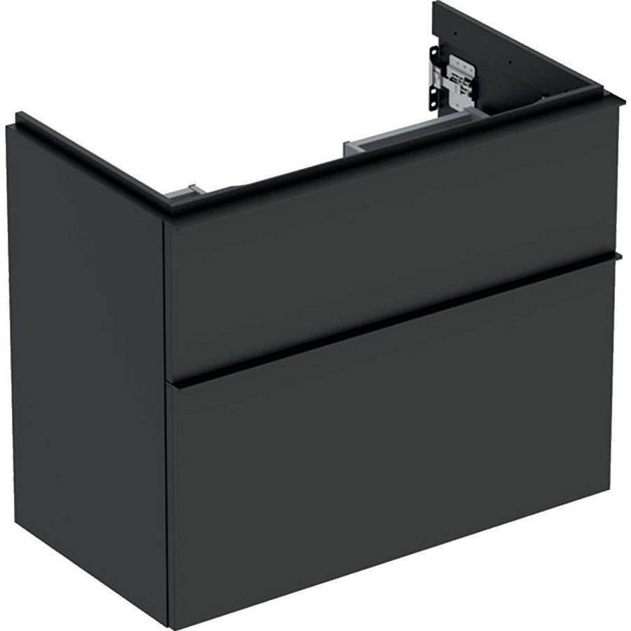 iCon wastafel onderkast compact twee laden 75cm lava mat