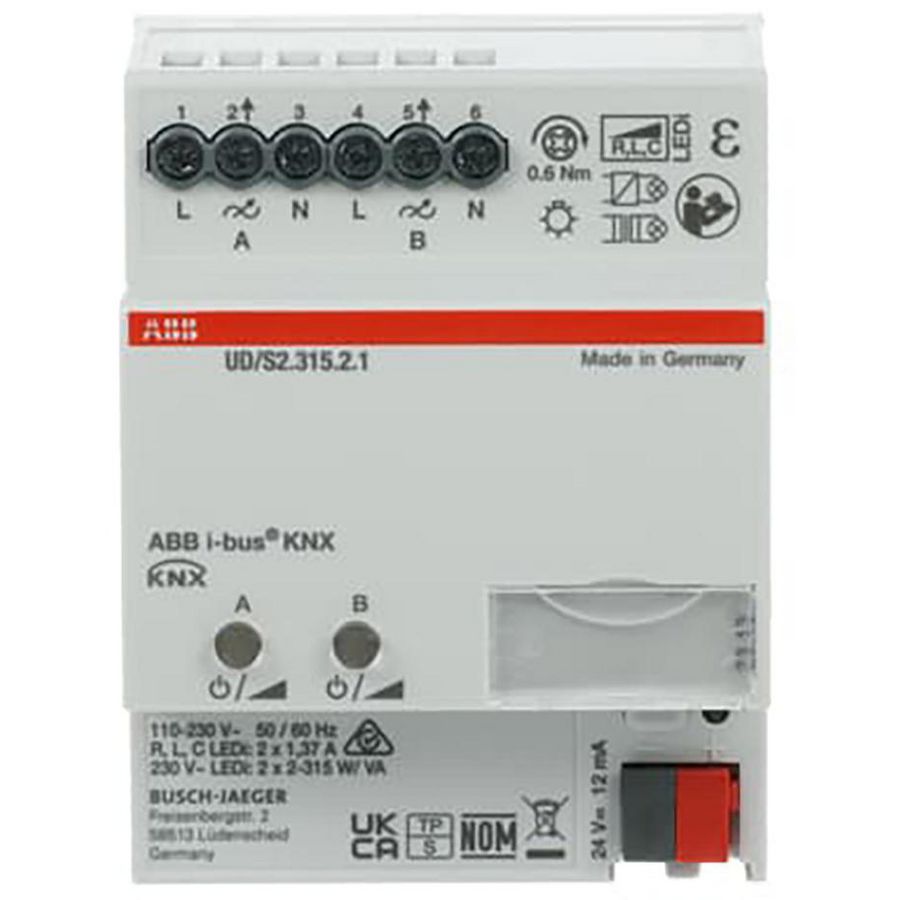 KNX UD/S2.315.2.1 LED Dimmer, 2-voudig, 315 W/VA (UD/S2.315.2.1)