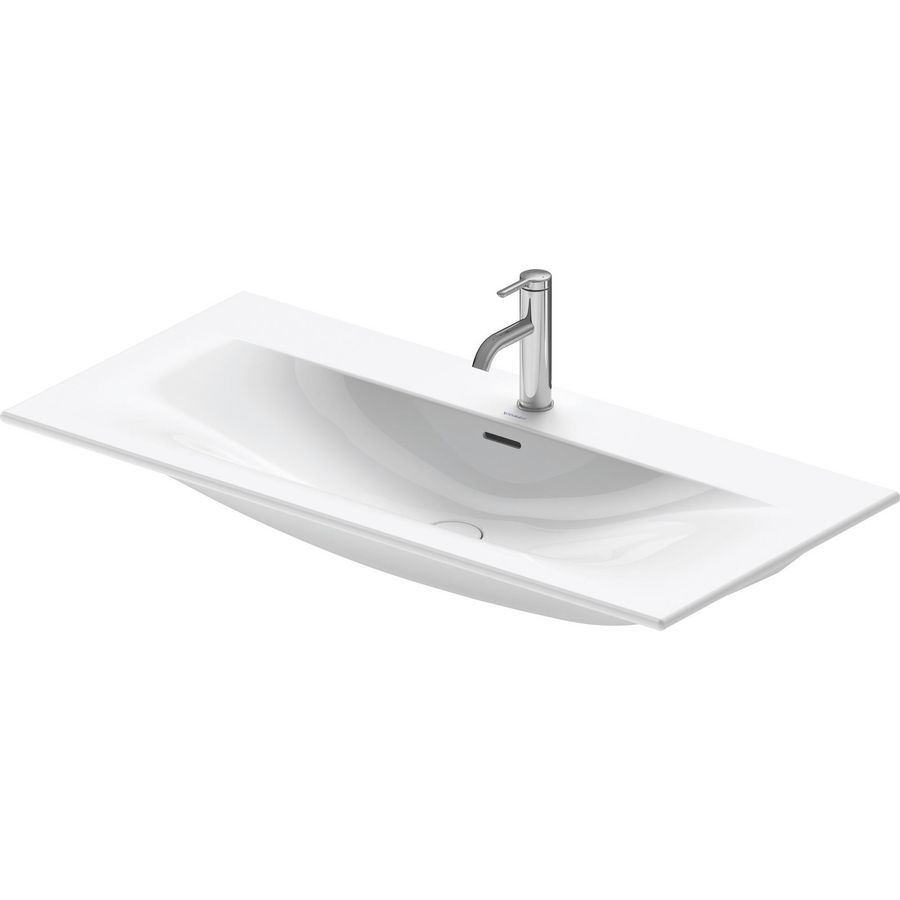 VIU #234410 wastafel 1030mm wit met kraangat met overloop