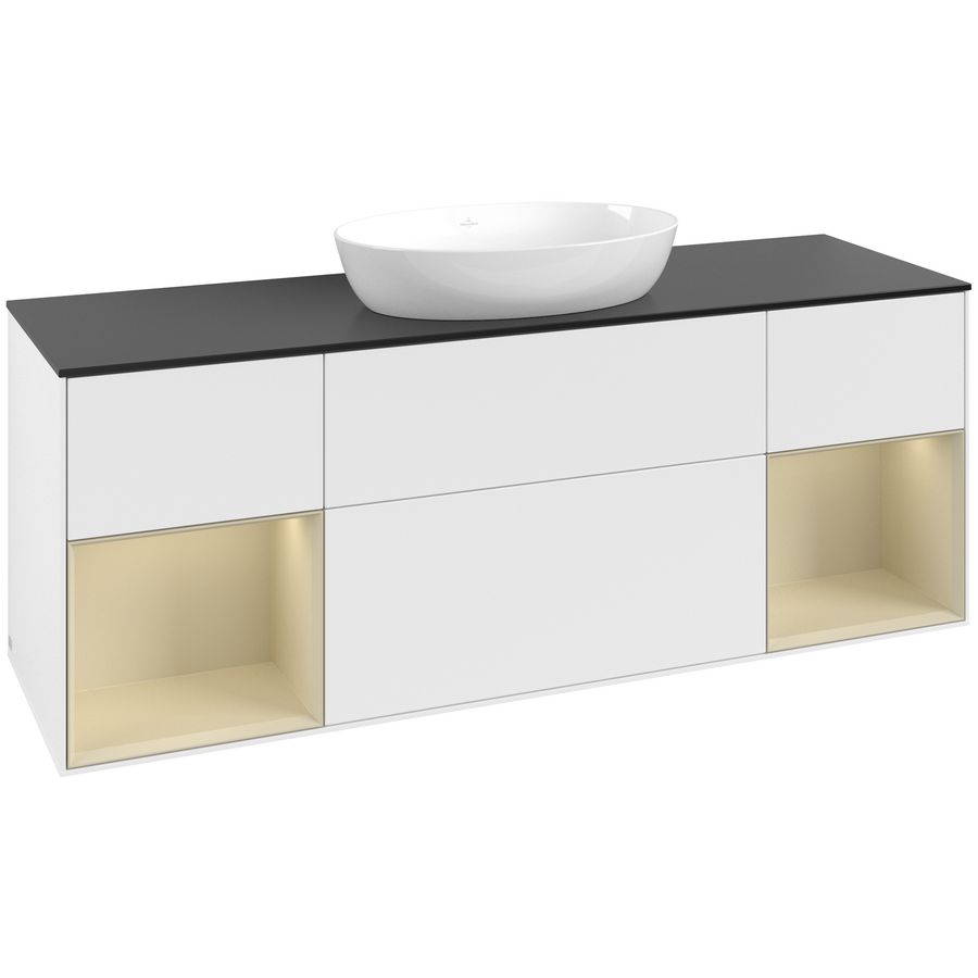 Wastafelonderkast Finion 1600x603x501mm White Matt Lacquer FD02HJMT
