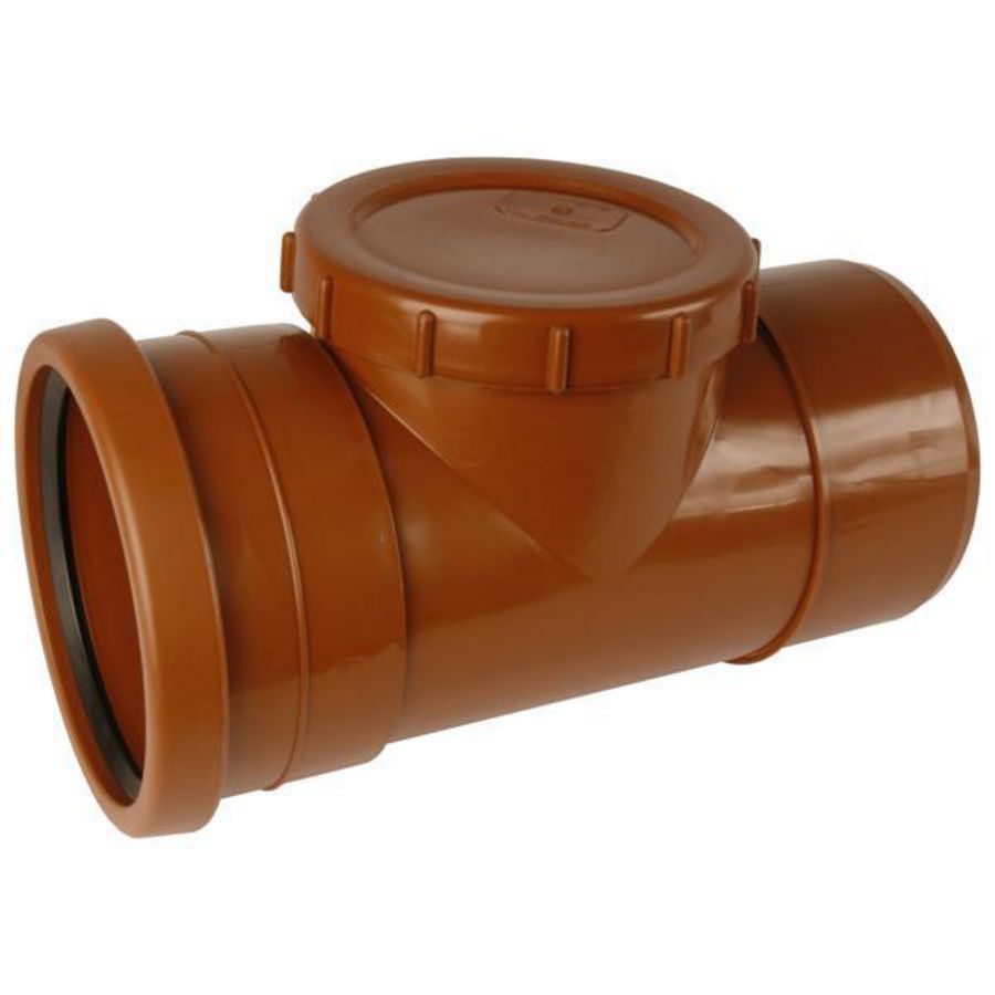 Wafix PP manchet ontstoppingsstuk+schroefdeksel 160mm bruin mof/spie