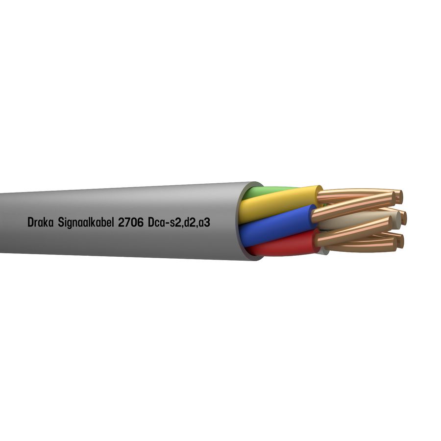 Haspel a 500m. signaal kabel Dca gy# 6x0,8mm 2706