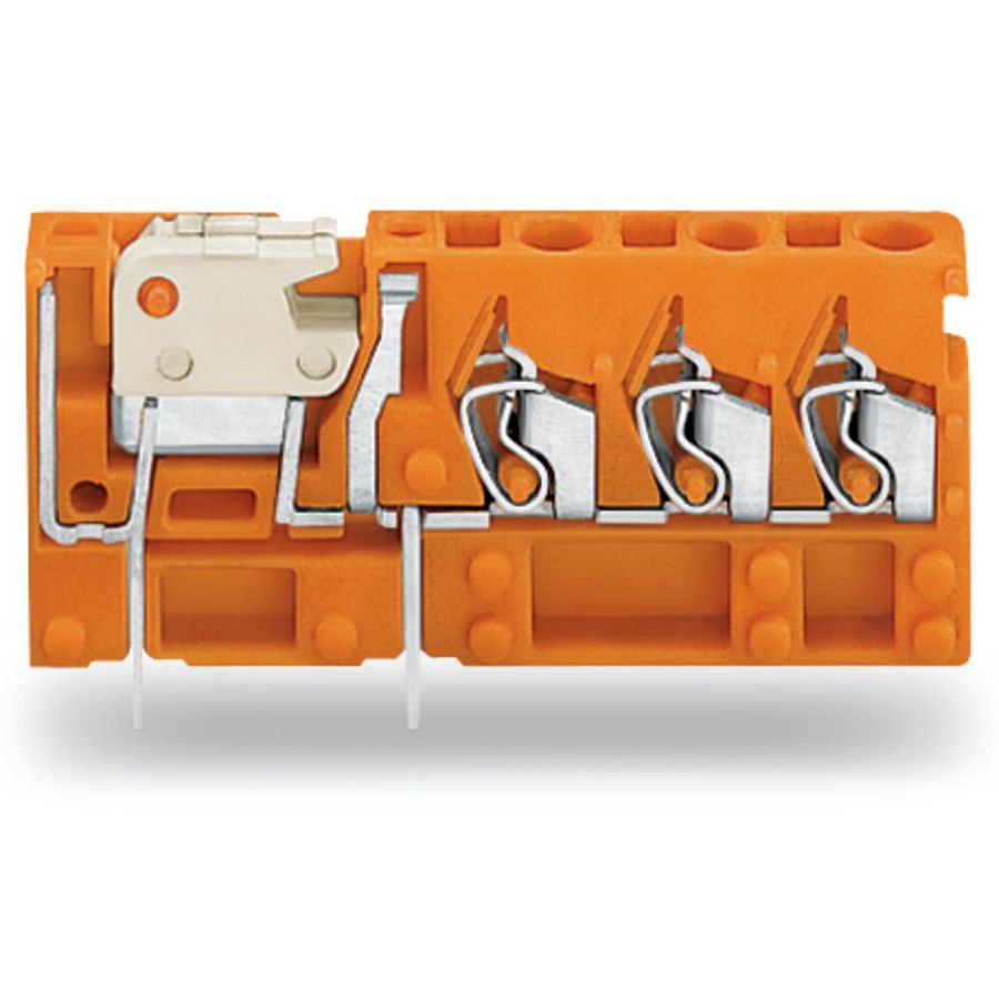 Rijgbare 3-draads printklem met mes 2,5mm² oranje VVE=100