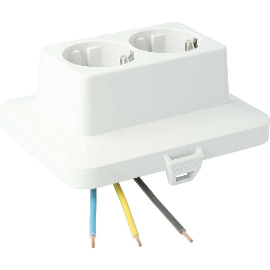 Deksel met 2-voudige wandcontactdoos AK2-C2 grijs