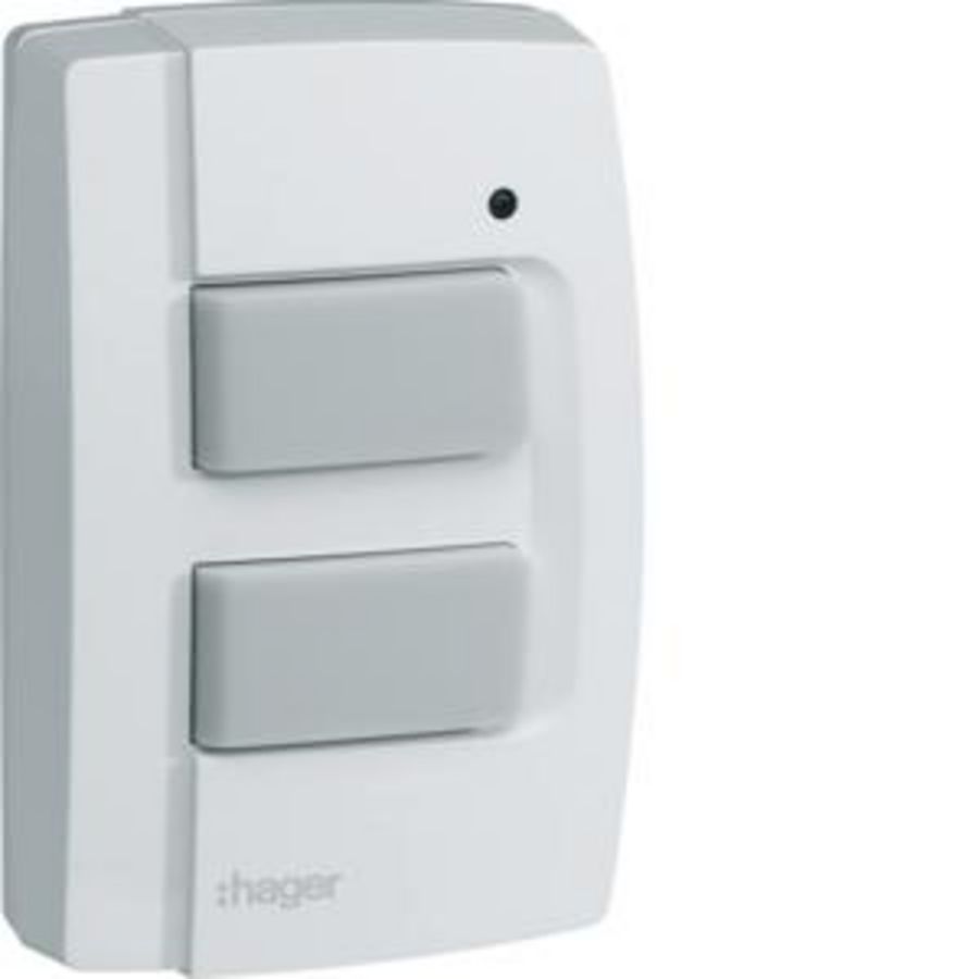 Drukschakelaar KNX-RF IP55 2-voudig batterijvoeding wit