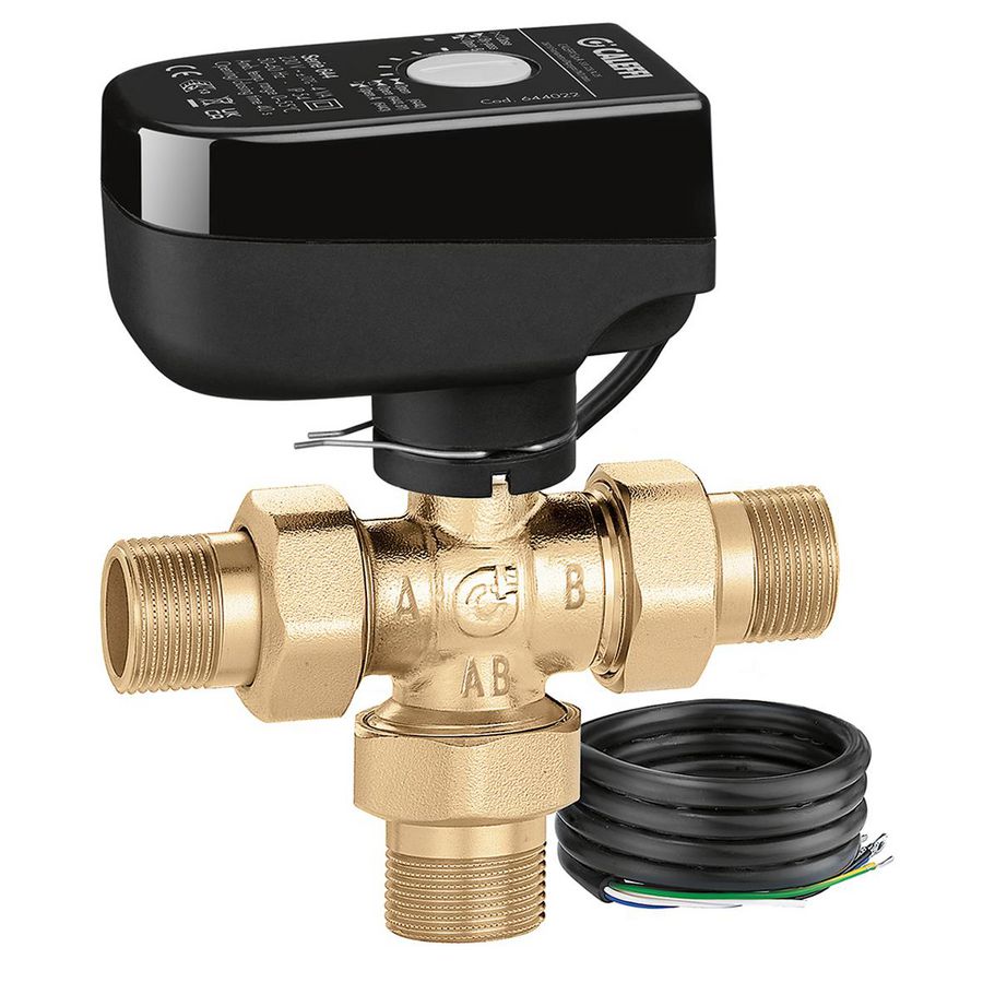 Gemotoriseerd 3-wegventiel 230v 1" met microschakelaar