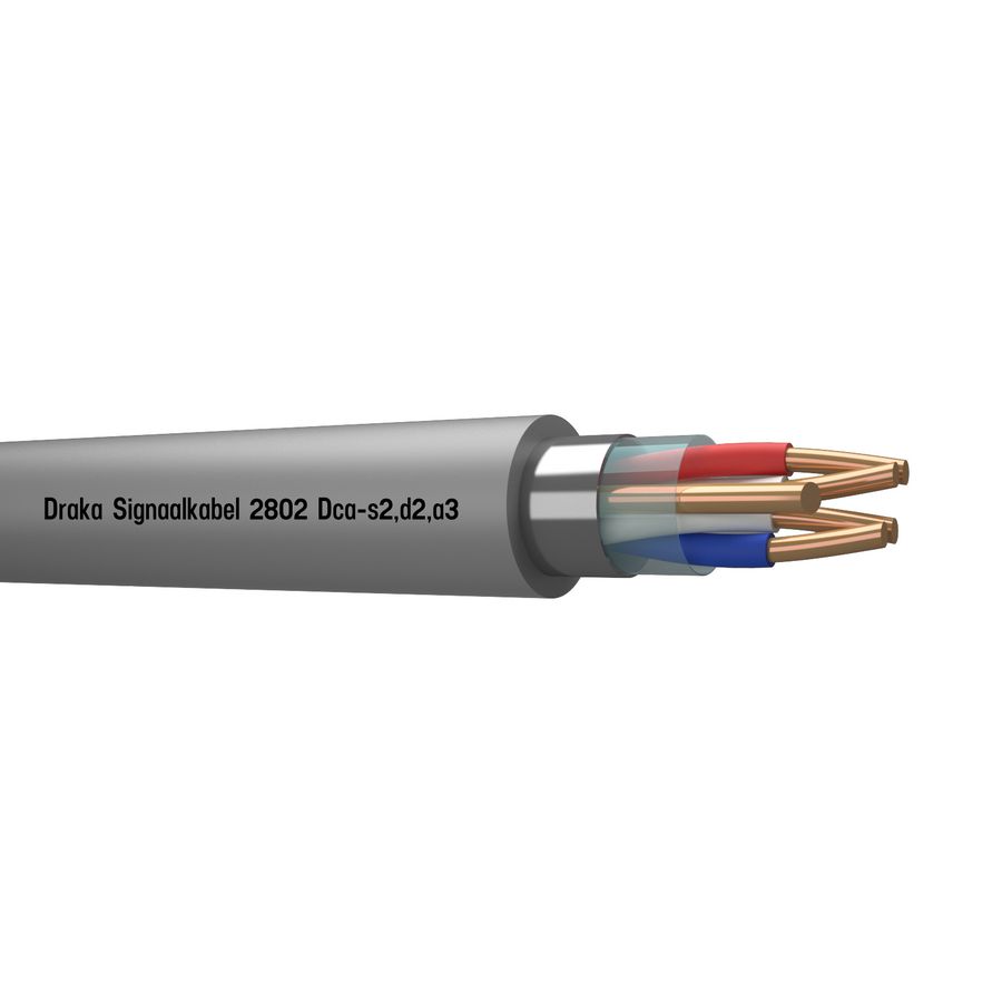 Haspel a 500m. signaal kabel afg Dca gy# 2x2x0,8mm 2802